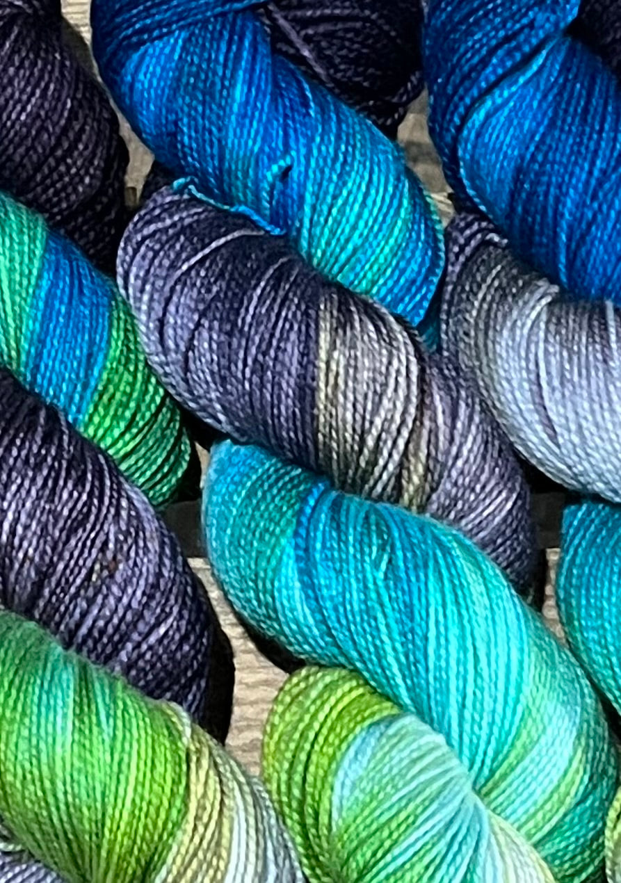 Goldrausch Blau Grün Aubergine - 26028