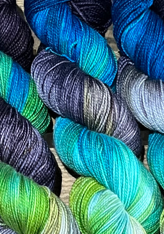 Goldrausch Blau Grün Aubergine - 26028